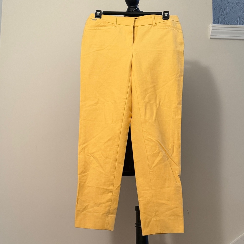 Yellow Straight Leg Dress Pants